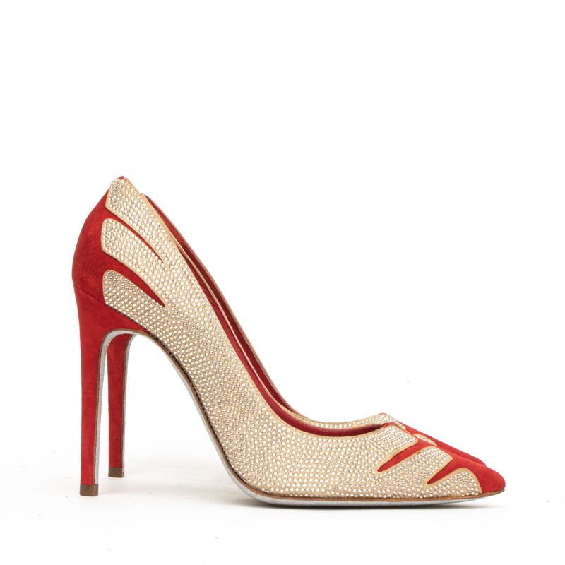 Scarpin-Vermelho-e-Dourado-Rene-Caovilla