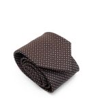 Gravata-Hugo-Boss-Marrom-Estampada