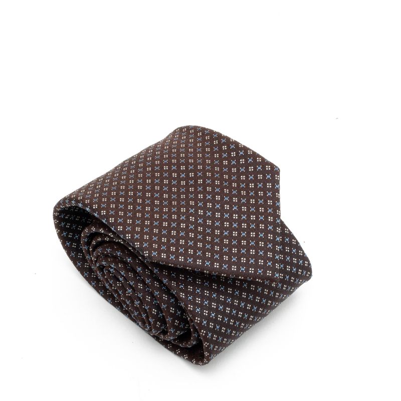 Gravata-Hugo-Boss-Marrom-Estampada