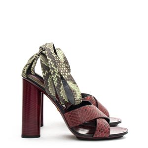 Sandália Gucci Python Verde e Vinho