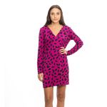 Vestido-Diane-Von-Fusenberg-Magenta-Com-Folhas-Pretas