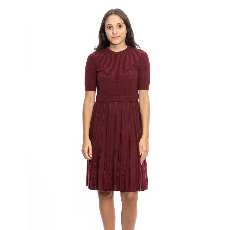 Vestido-Valentino-Tricot-Vinho