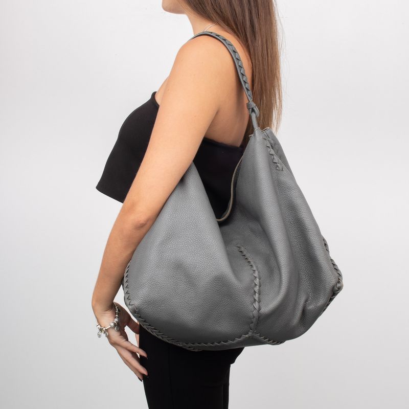 Bolsa-Bottega-Veneta-Couro-Cinza