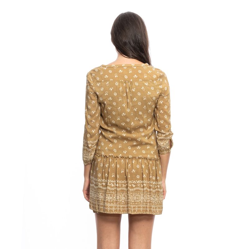 Vestido-Burberry-Brit-Estampado-Mostarda