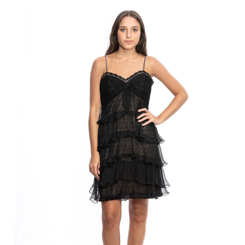 Vestido-Carlos-Miele-Babados-Preto