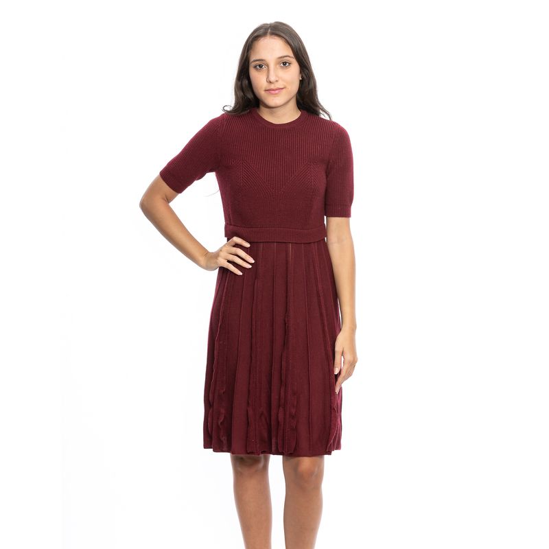Vestido-Valentino-Tricot-Vinho