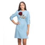 Vestido-Dolce---Gabbana-Azul-Rosa-Bordado