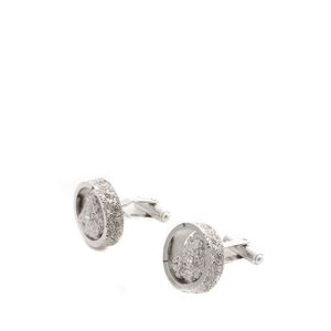 Abotoaduras Christian Dior Redondo Prateado