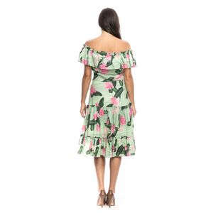 Vestido Isolda Verde Estampa Floral