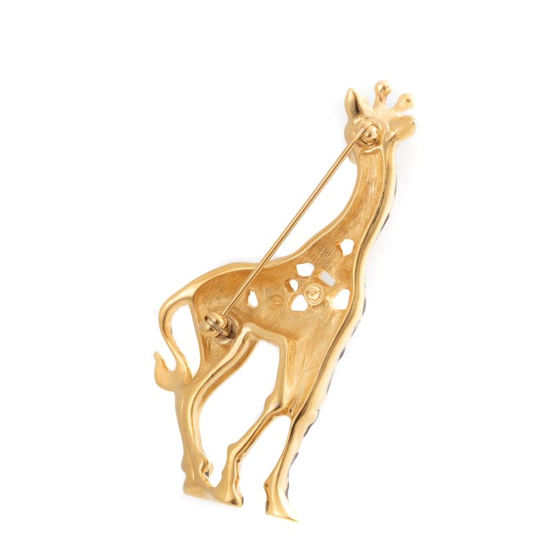 Broche-Swarovski-Girafa-Dourada