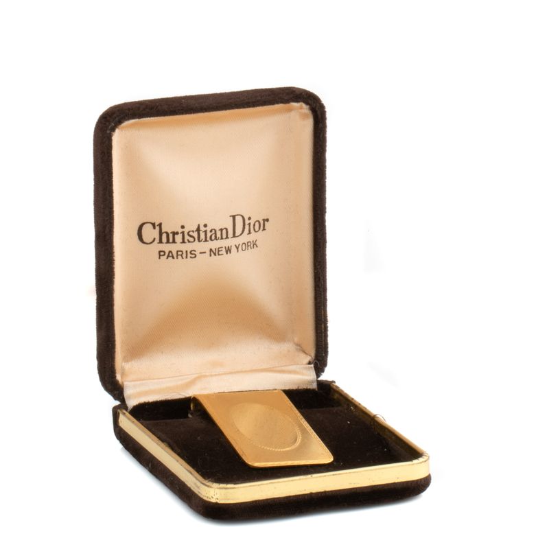 Money-Clip-Christian-Dior-Dourado