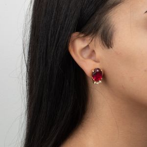 Brincos de Pressão Christian Dior Cristal Rosa