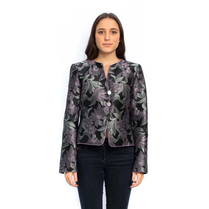 Blazer-Armani-Collezioni-Preto-Floral