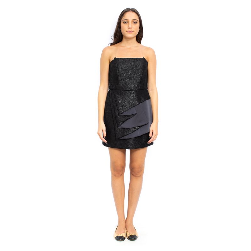Vestido-BCBG-Preto-Drapeado