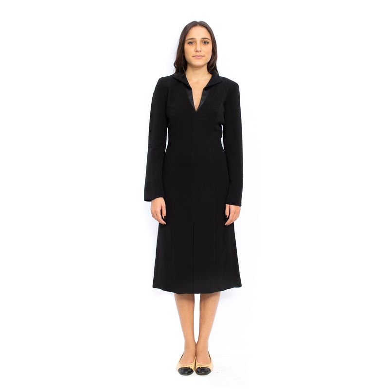 Vestido-Giorgio-Armani-Preto-Manga-Longa