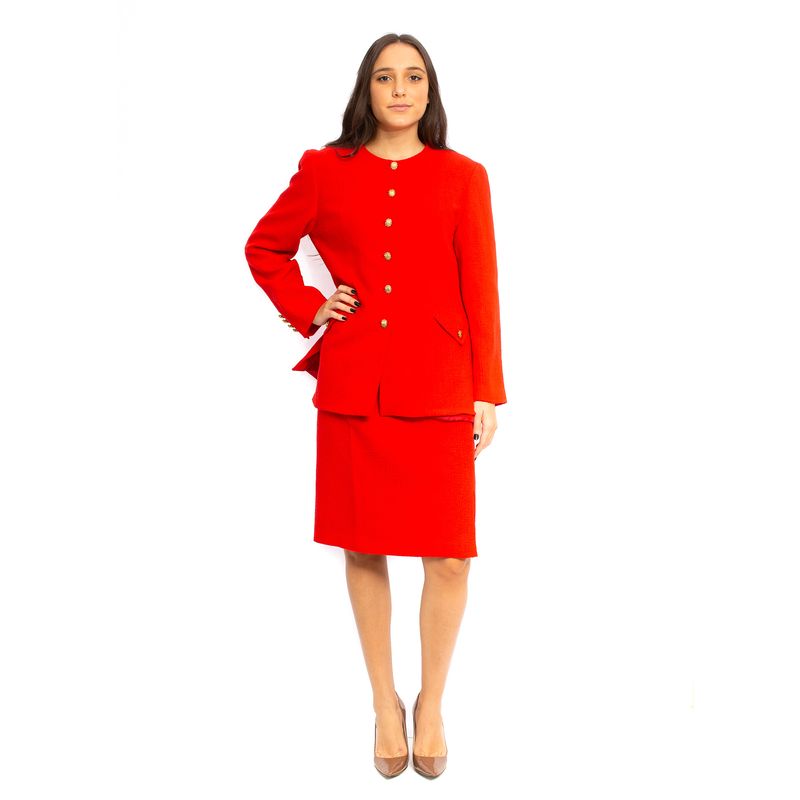 Conjunto-Blazer-e-Saia-Valentino-Vermelho-Vintage
