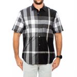 Camisa-Manga-Curta-Burberry-Xadrez-Cinza