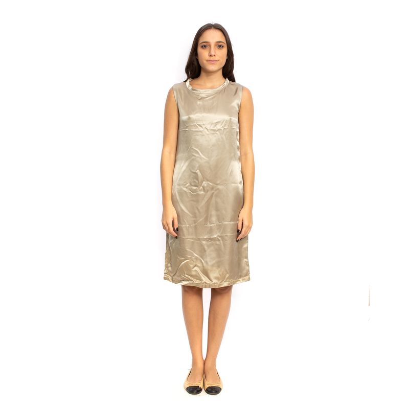 Vestido-MaxMara-Seda-Cinza