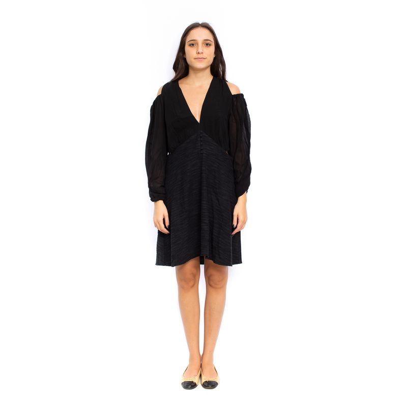 Vestido-Cris-Barros-Manga-Longa-Preto
