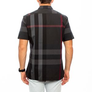 Camisa Manga Curta Burberry Xadrez Preta