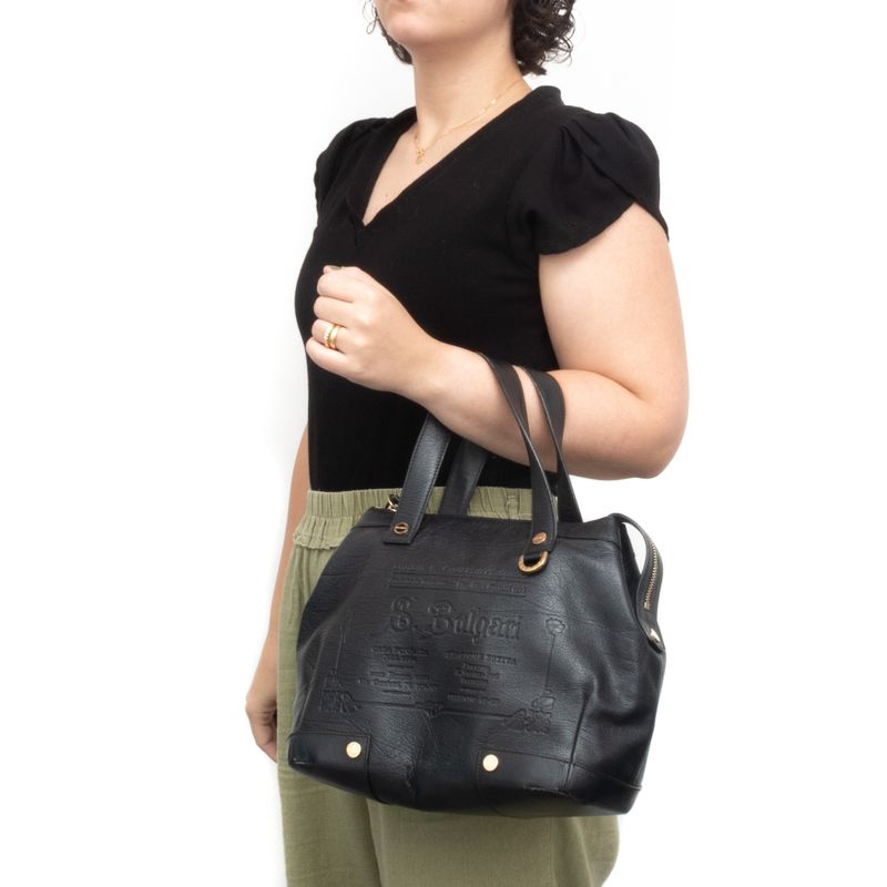 Bolsa-Bulgari-Couro-Preto