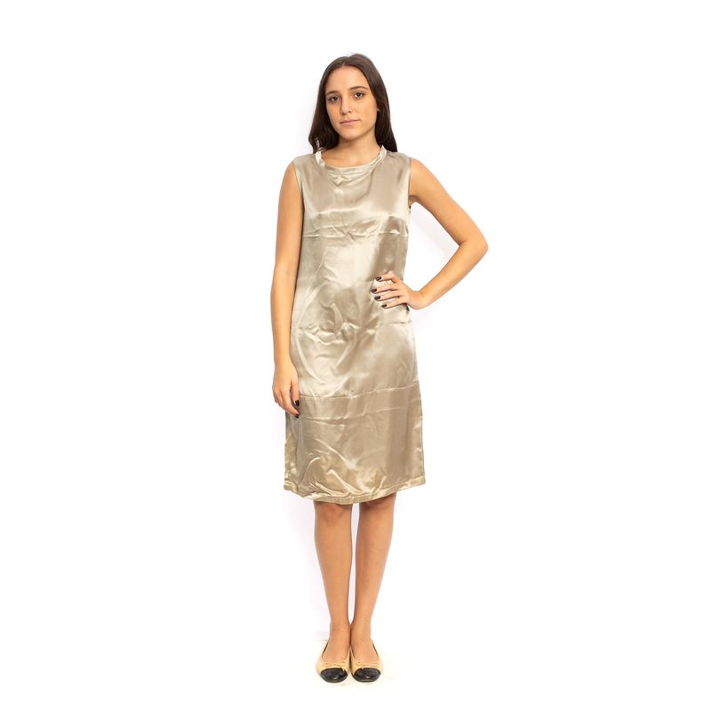 Vestido-MaxMara-Seda-Cinza