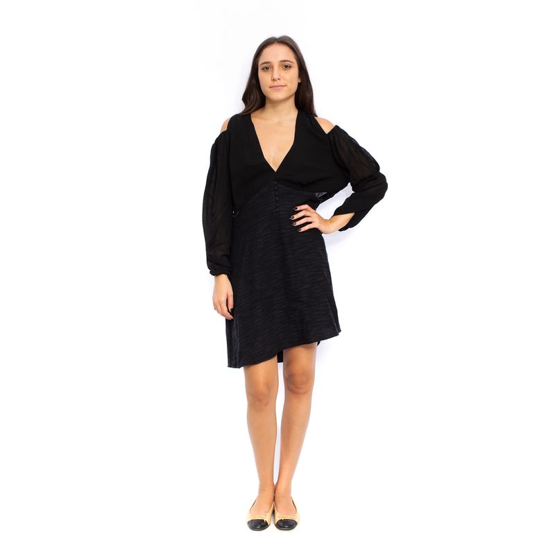 Vestido-Cris-Barros-Manga-Longa-Preto