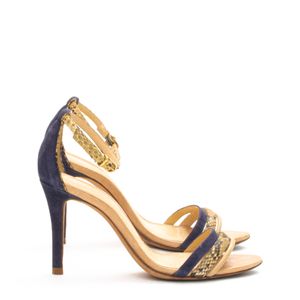 Sandália Alexandre Birman Python e Camurça Azul