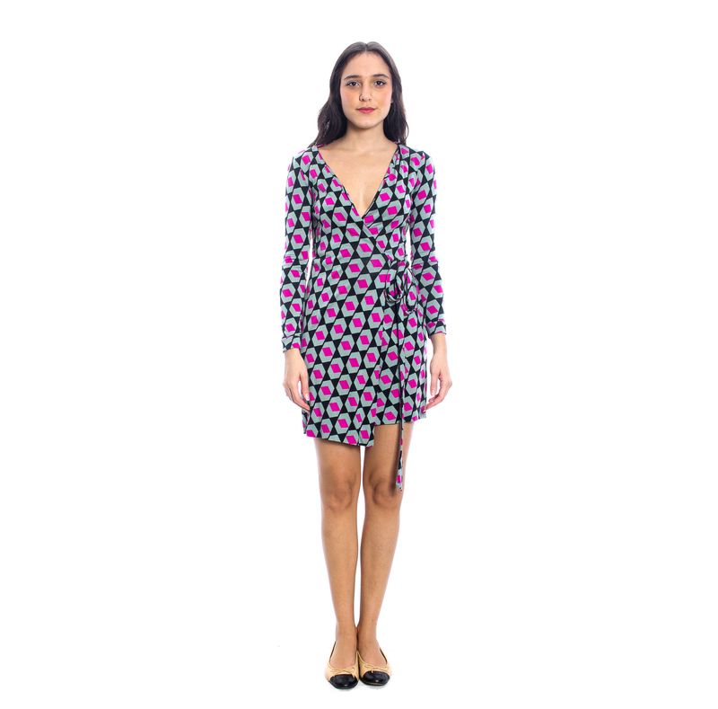 Vestido-Diane-Von-Furstenberg-Wrap-Geometrico-Azul-e-Rosa