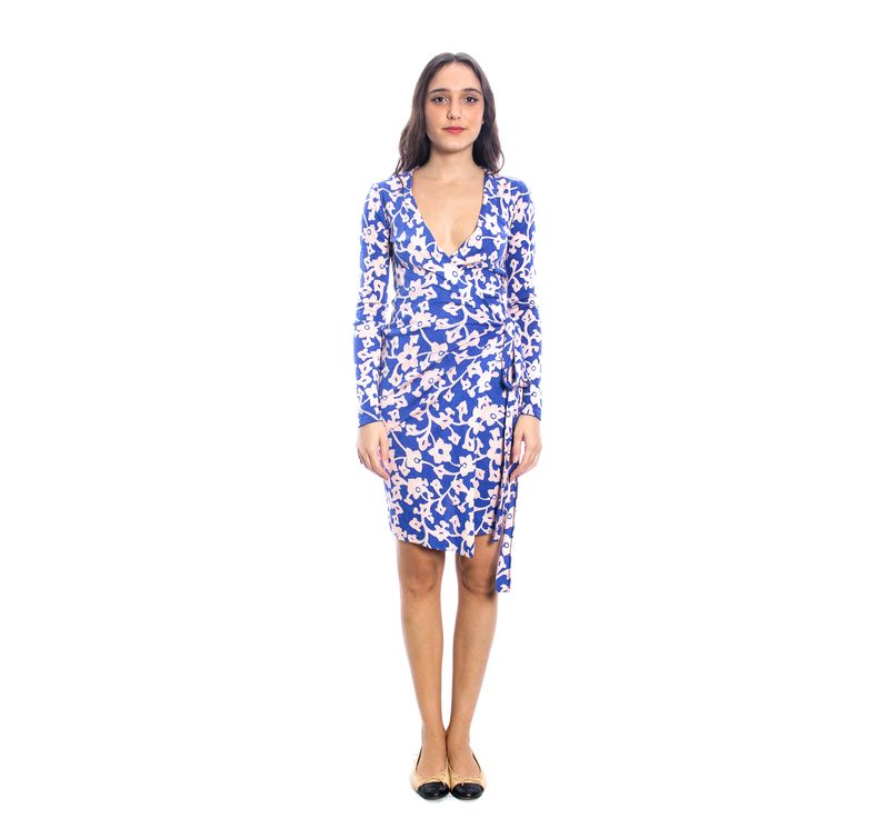 Vestido-Diane-Von-Furstenberg-Wrap-Cashmere-Azul