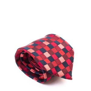 Gravata Salvatore Ferragamo Xadrez Vermelho