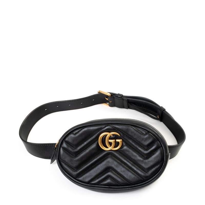 Pochete-Gucci-Marmont-Couro-Preto