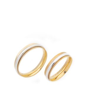 Par de alianças Carla Amorim Ouro Branco e Amarelo