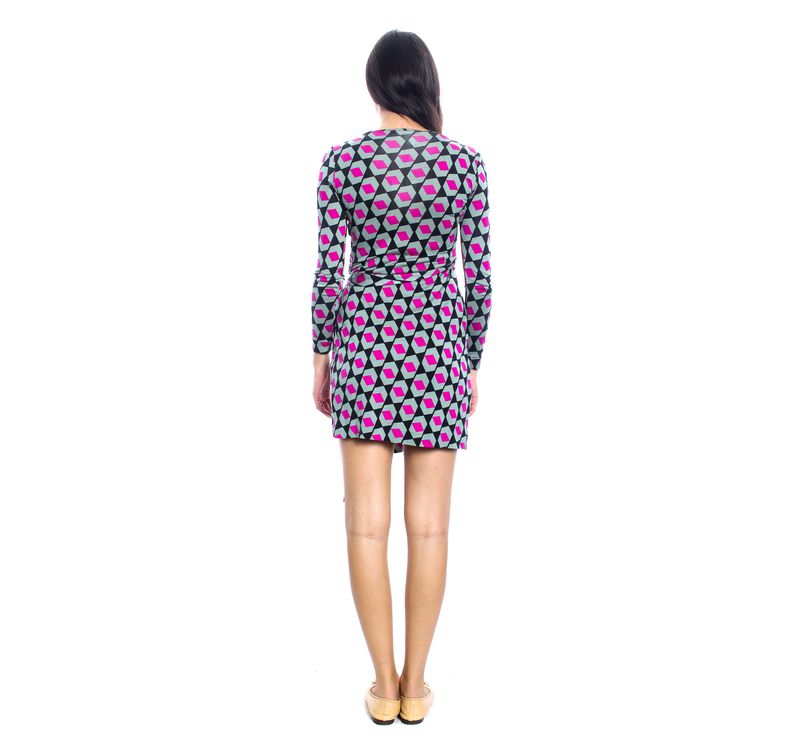 Vestido-Diane-Von-Furstenberg-Wrap-Geometrico-Azul-e-Rosa