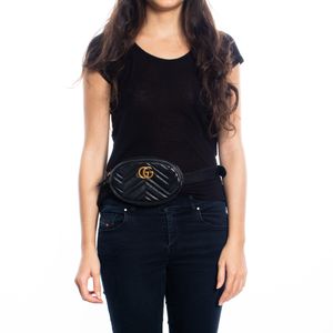 Pochete Gucci Marmont Couro Preto