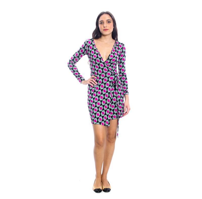 Vestido-Diane-Von-Furstenberg-Wrap-Geometrico-Azul-e-Rosa