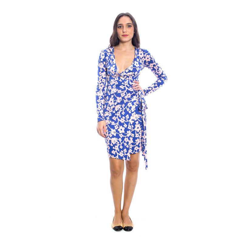 Vestido-Diane-Von-Furstenberg-Wrap-Cashmere-Azul