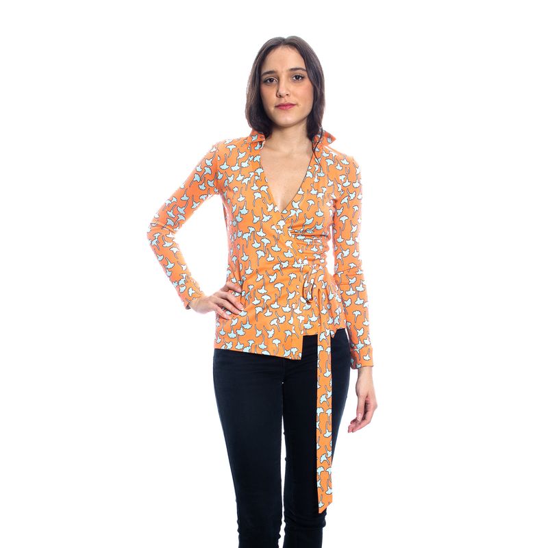 Blusa-Diane-Von-Furstenberg-Wrap-Laranja