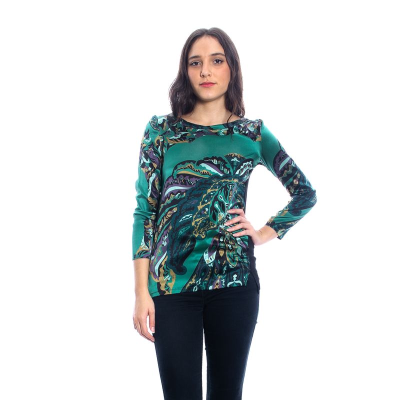 Blusa-Emilio-Pucci-Seda-Verde