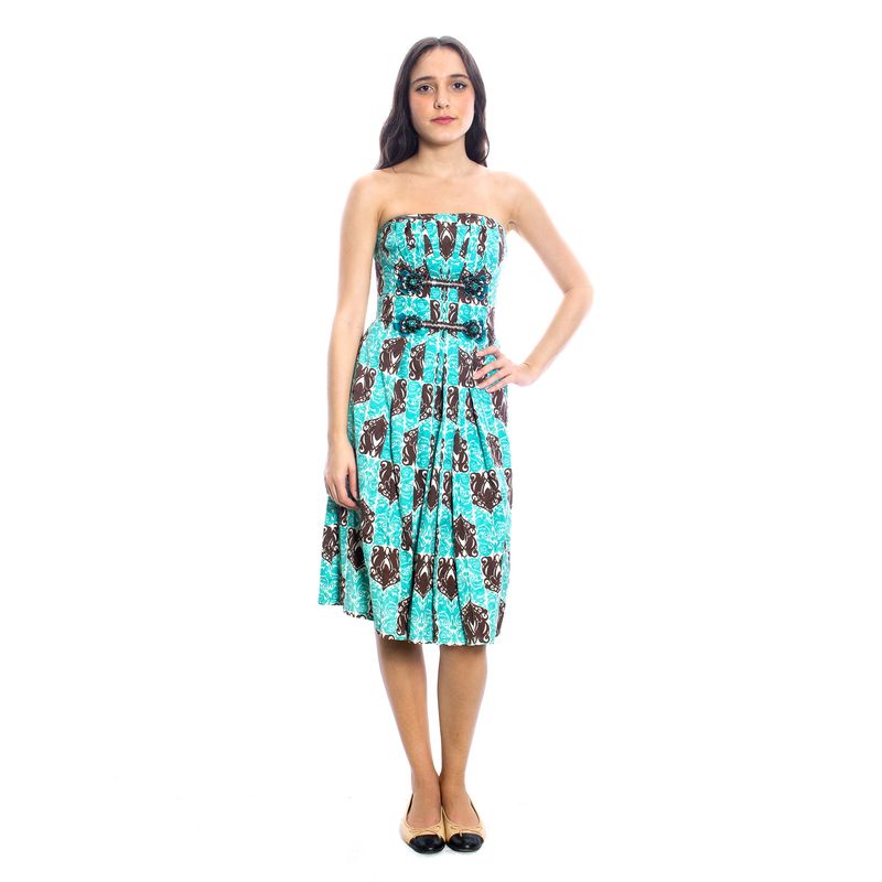 Vestido-Carolina-Herrera-Azul-Bordado