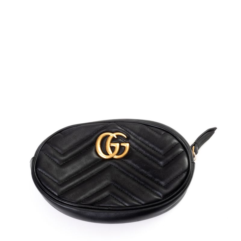 Pochete-Gucci-Marmont-Couro-Preto