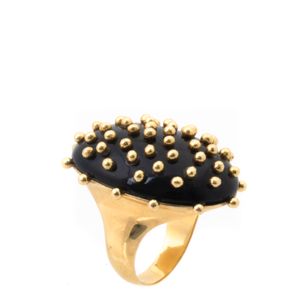 Anel Carla Amorim Quartzo Negro