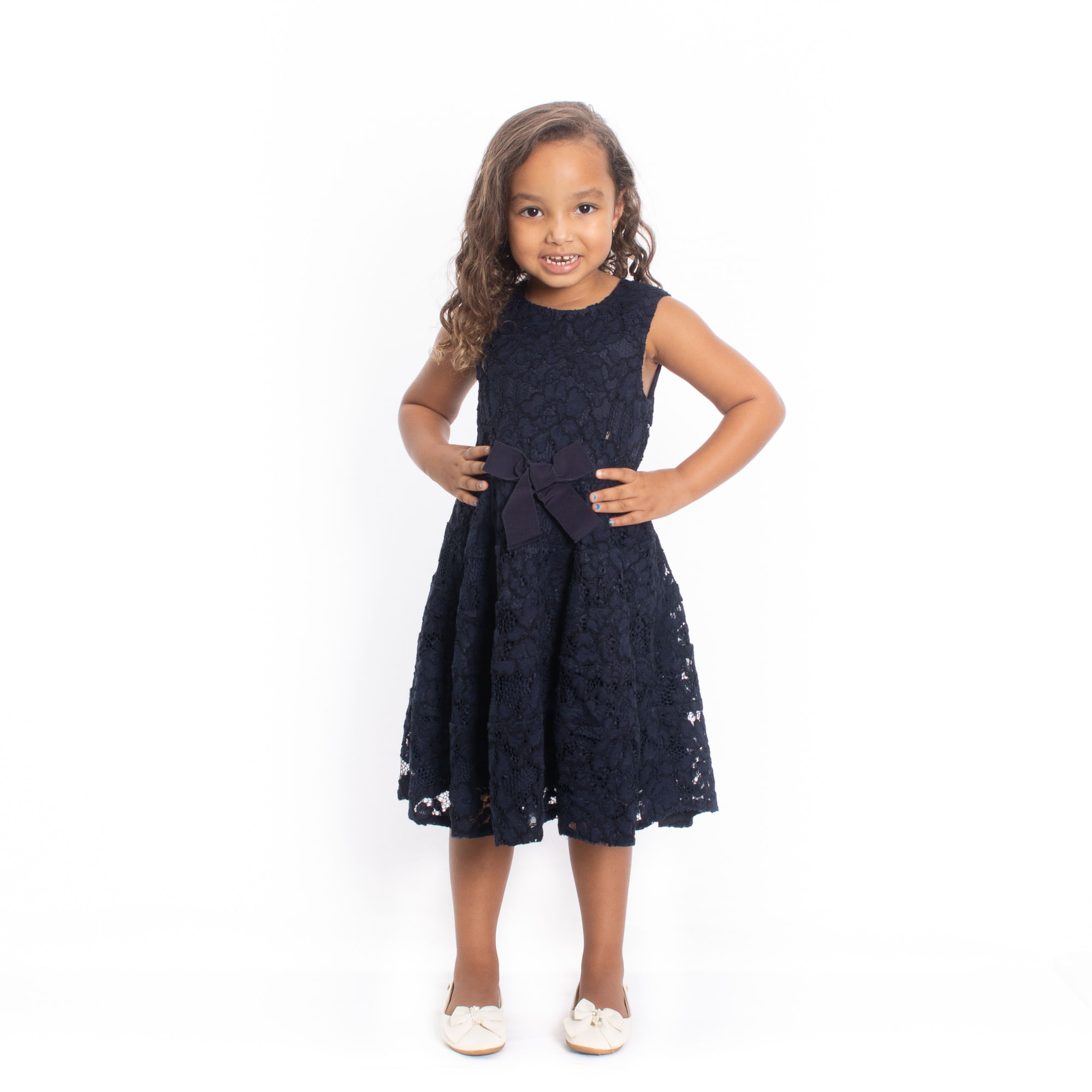 Vestido Infantil Carolina Herrera Azul Marinho Brecho de luxo Prettynew