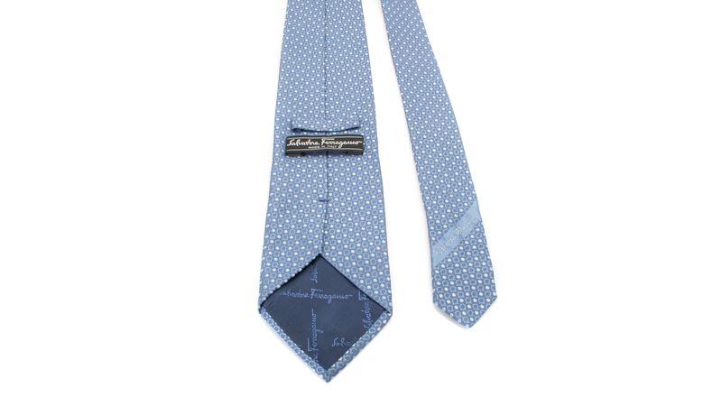 Gravata Salvatore Ferragamo Azul Bolinhas | Brechó de luxo Gravata Salvatore Ferragamo Azul Bolinhas | Brechó de luxo