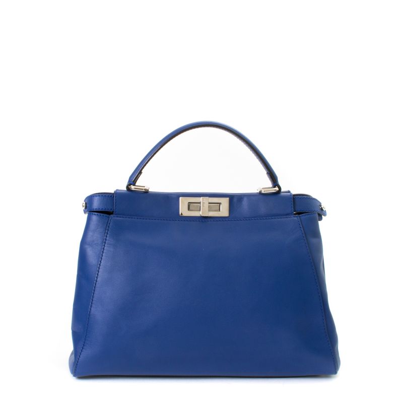 Bolsa-Fendi-Peekaboo-Python-e-Couro-Azul