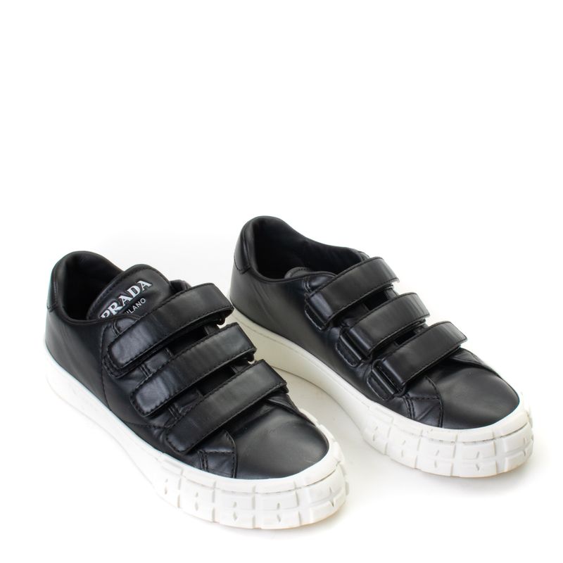 Tenis-Prada-Three-Strap-Couro-Preto