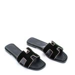 Sandalia-Hermes-Oran-Veludo-Verde