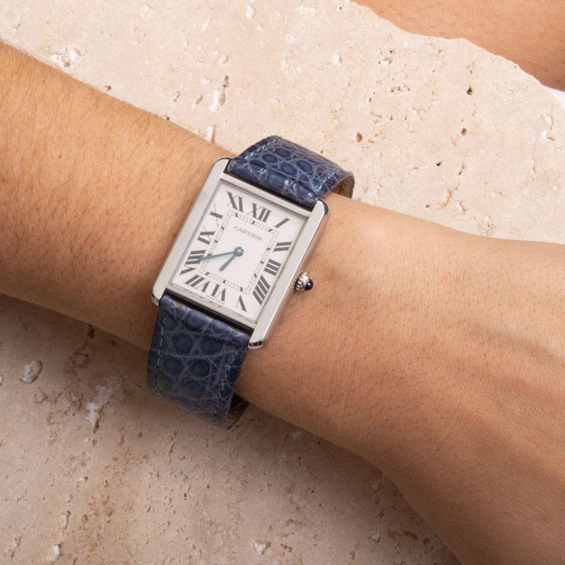 Relogio-Cartier-Tank-Solo-Quartz-Azul