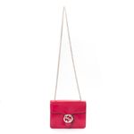 Bolsa-Gucci-Interlocking-Verniz-Rosa-Pequena