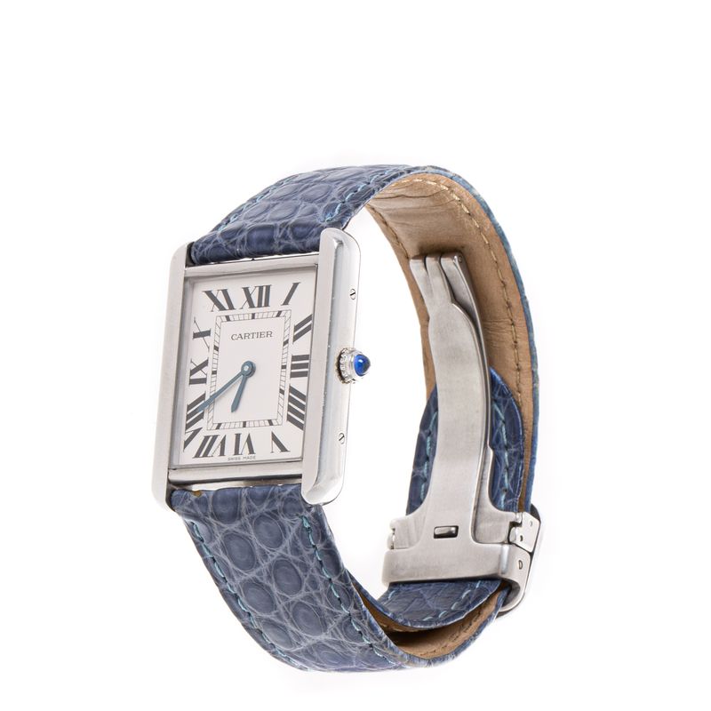 Relogio-Cartier-Tank-Solo-Quartz-Azul